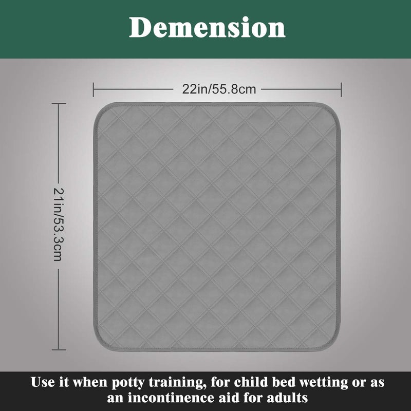 GRUENERDE Waterproof Washable Seat Protector Pads Reusable Pee Pads for Adults Non-Slip Incontinence Chair Pads for Senior &Toddlers 22"X21" Dark Blue 2Pcs - Image 5